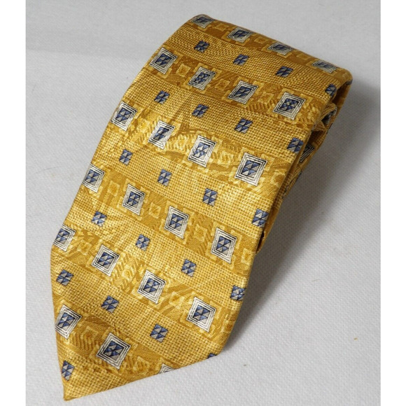 Robert Talbott Other - Vintage Robert Talbots Silk Neck Tie for Hickeys Yellow Golden Geometric